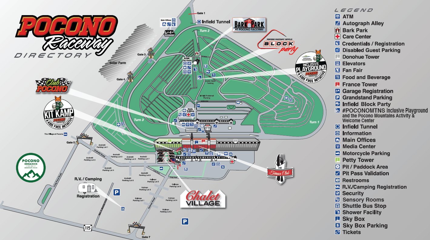 Facility Map Pocono Raceway The